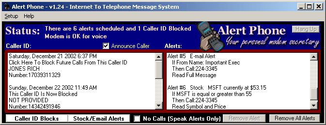 Alert Phone - Converts stocks/emails to voice and calls you